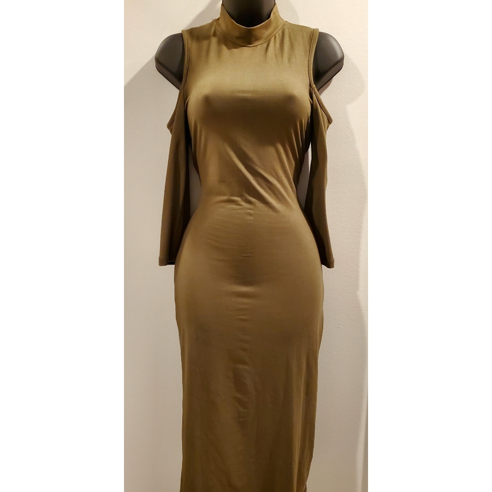 Olive Bodycon Midi Dress